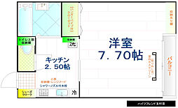 ハイツフレンド玉村3 1Kの間取図画像
