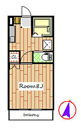 エレガンスライフ花みずき2 1Kの間取図画像