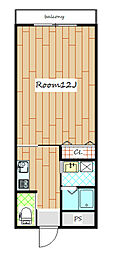 ハイツフレンド樋越2 1Kの間取図画像