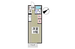 オゼットワールB ワンルームの間取図画像