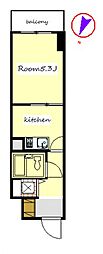ダイアパレス前橋大友 1Kの間取図画像
