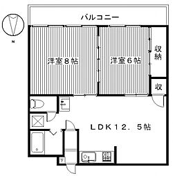 昭和コーポ前橋A棟 3DKの間取図画像