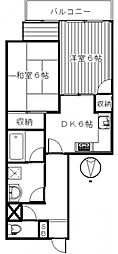 セントラルヒルズ高崎 2DKの間取図画像