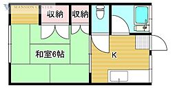 カーサ大山 1Kの間取図画像