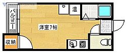 メゾンメール ワンルームの間取図画像