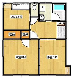ハイツダンディ 2DKの間取図画像