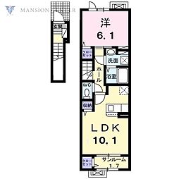 グランアベリア 1LDKの間取図画像