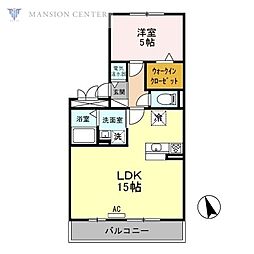 セジュールコスモス 1LDKの間取図画像