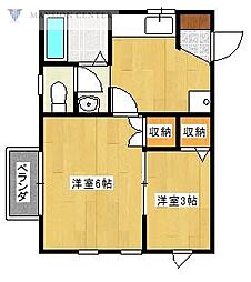 アン・ヴェルジュ 2Kの間取図画像