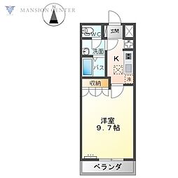 メルヴェーユ有楽 1Kの間取図画像