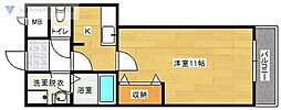 ハイム・ファンタス2 1Kの間取図画像