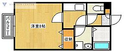 エクストール・ベル 1Kの間取図画像