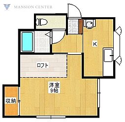 シティパレス 1Kの間取図画像