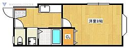 グランディア秋葉 1Kの間取図画像