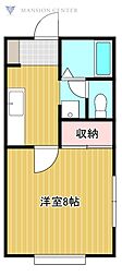ハイツリモージュ紫竹 1Kの間取図画像
