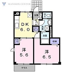メゾンカープ 2DKの間取図画像