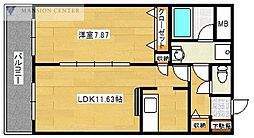 グランディオーズ 1LDKの間取図画像