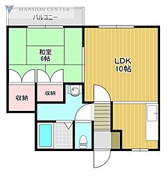 メゾンド・はなぶさ2 1LDKの間取図画像