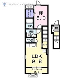 サン・グレイス海老ケ瀬 1LDKの間取図画像