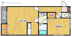 キャッスル石山B 1LDKの間取図画像