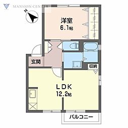 サニーフラットA 1LDKの間取図画像
