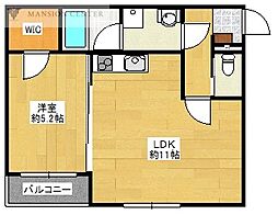 Amber 1LDKの間取図画像