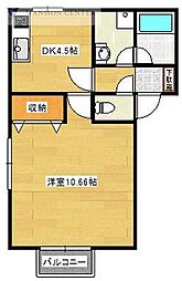 コーポシャルマン 1DKの間取図画像