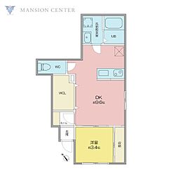 Maison de Rich東明 1LDKの間取図画像