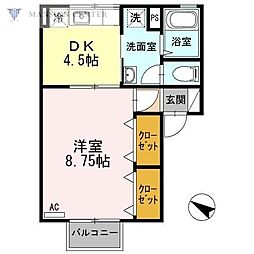 セジュール寿 1DKの間取図画像