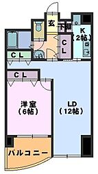 ヒルズ御器所 1LDKの間取図画像
