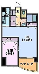 ヒルズ御器所 1LDKの間取図画像