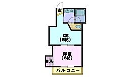 覚王山アネクス 1DKの間取図画像