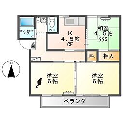 古里ハイツ 3Kの間取図画像