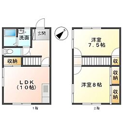しなの鉄道 テクノさかき駅 徒歩13分の賃貸アパート 1階2LDKの間取り