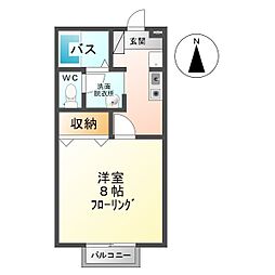 セジュール 1Kの間取図画像