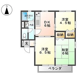 パティオ塩尻 3DKの間取図画像