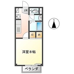 ソレアードスール 1Kの間取図画像