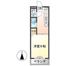 東信ハイツE 1Kの間取図画像