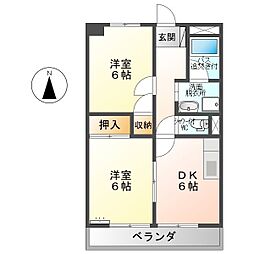 リンピアS.Y 2DKの間取図画像
