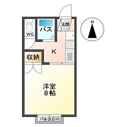 フォーブル佐藤 1Kの間取図画像