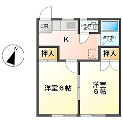コーポy 2Kの間取図画像