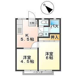 パナハイツ柳沢 2Kの間取図画像