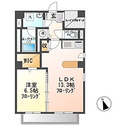 ジオグランドドエル 1LDKの間取図画像
