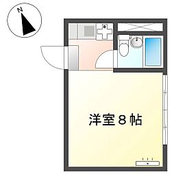 ルミエール常田 ワンルームの間取図画像