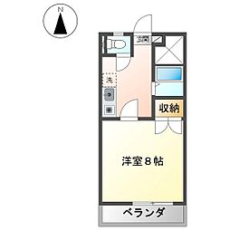 サンジェルマン 1Kの間取図画像