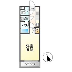 メゾン晩霞 1Kの間取図画像