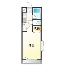 リバーサイドマンションパタータ 1Kの間取図画像
