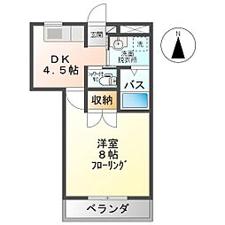 α-TIME 1DKの間取図画像