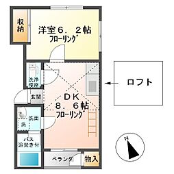 プレメゾン上野5 1DKの間取図画像
