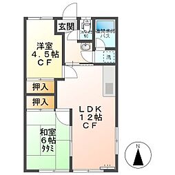 エコールハイツ 2LDKの間取図画像